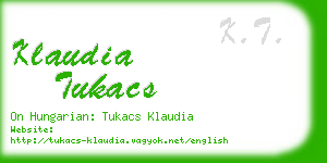 klaudia tukacs business card